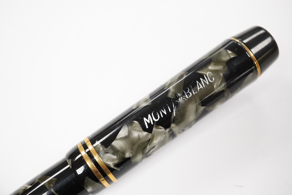 A Montblanc No.333.5 piston fill fountain pen in grey black marble